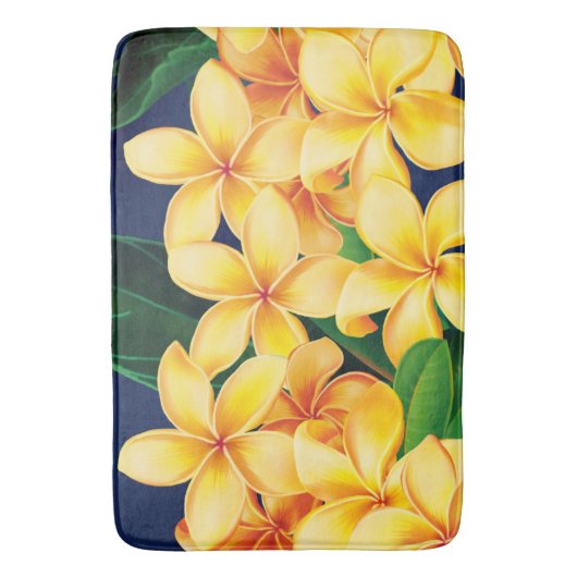 Tropisch Paradise Plumeria Hawaiian Badmat (Voorkant Verticaal)