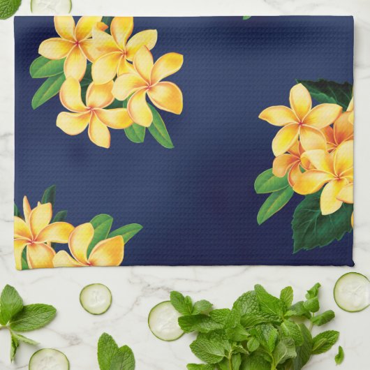 Tropisch Paradise Plumeria Hawaiian Theedoek (Gevouwen)