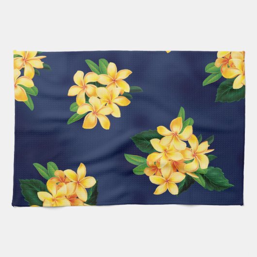 Tropisch Paradise Plumeria Hawaiian Theedoek (Horizontaal)