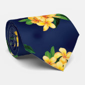 Tropisch Paradise Plumeria Hawaiian, tweeslachtig Stropdas (Opgerold)
