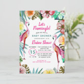 Tropisch paradise roze flamingo Baby shower Kaart (Staand voorkant)