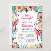 Tropisch paradise roze flamingo Birthday Kaart (Voorkant)