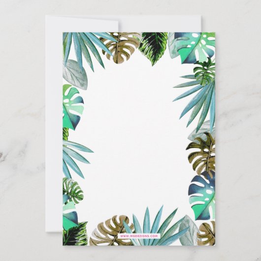 Tropisch paradise roze flamingo Birthday Kaart (Achterkant)