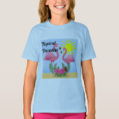 Tropisch paradise roze flamingo - Meisjes' Basic T T-shirt (Voorkant)