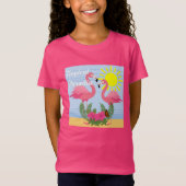 Tropisch paradise roze flamingo - Meisjes's Fine J T-shirt (Voorkant)