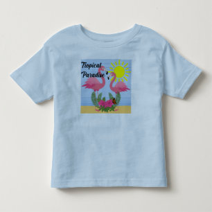 Tropisch paradise roze flamingo - Toddler Fine Jer Kinder Shirts