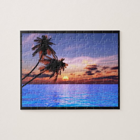 Tropisch paradise Sunset Puzzle Legpuzzel (Horizontaal)