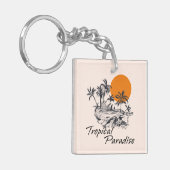 Tropisch Paradiseeiland Sleutelhanger (Voorkant Links)