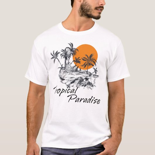 Tropisch Paradiseeiland T-shirt (Voorkant)