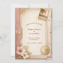 Tropisch Paspoort Huwelijk in Blush Goud