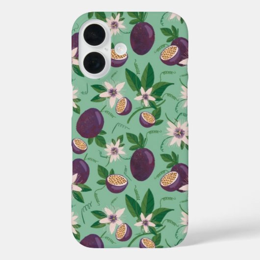 Tropisch Passievrucht Patroon iPhone Hoesje (Achterkant)