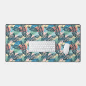 Tropisch pastelbladpatroon bureaumat (Keyboard & Muis)