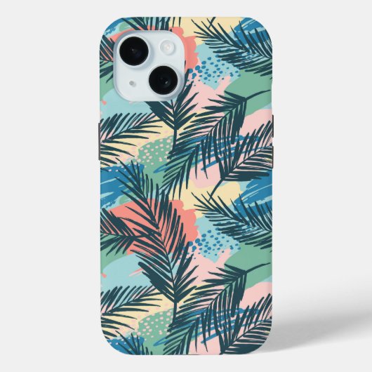 Tropisch pastelbladpatroon Case-Mate iPhone case (Achterkant)