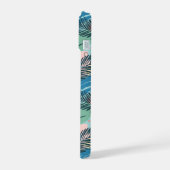 Tropisch pastelbladpatroon iPhone 15 case (Linkerkant)