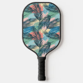 Tropisch pastelbladpatroon pickleball paddle (Voorkant)