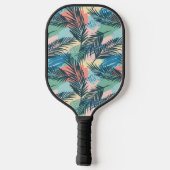 Tropisch pastelbladpatroon pickleball paddle (Achterkant)