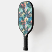 Tropisch pastelbladpatroon pickleball paddle (Links)