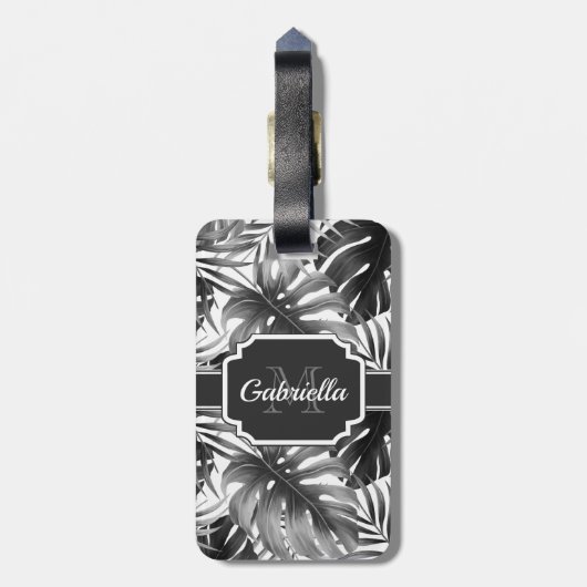 Tropisch patroon bagagelabel (Achterkant verticaal)