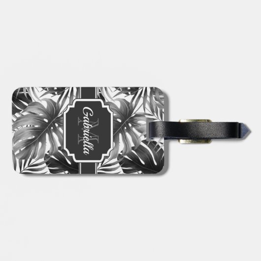 Tropisch patroon bagagelabel (Achterkant horizontaal)