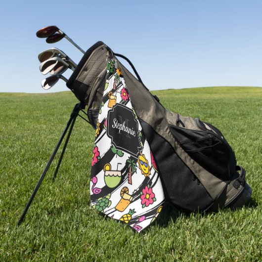 Tropisch patroon bevestigen golfhanddoek (Groen)
