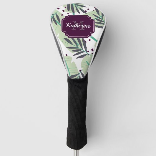 Tropisch patroon bevestigen golfheadcover (Voorkant)