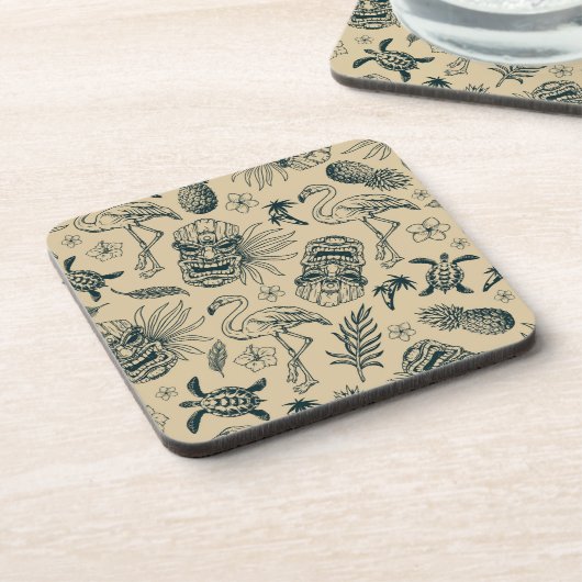  tropisch patroon bier onderzetter (Linkerzijde)