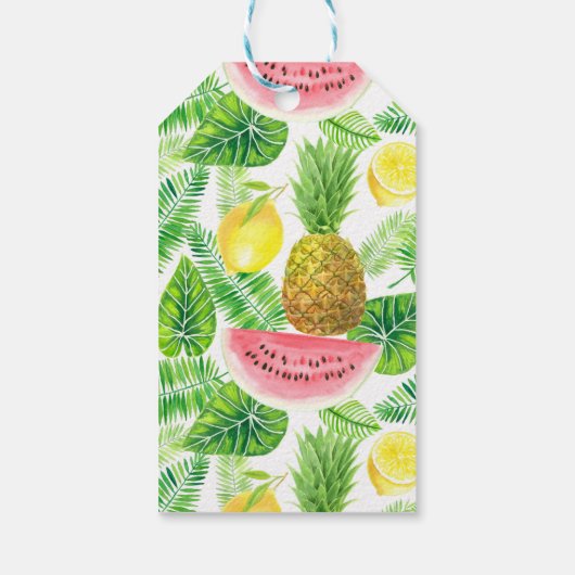 Tropisch patroon cadeaulabel (Achterkant)