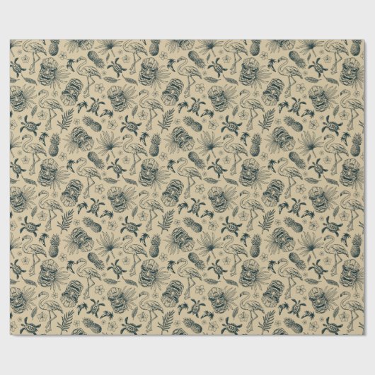  tropisch patroon cadeaupapier (Vlak)