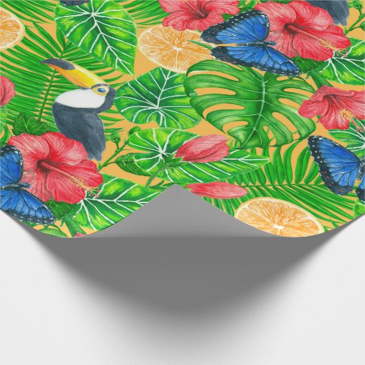 Tropisch patroon cadeaupapier (Hoek)