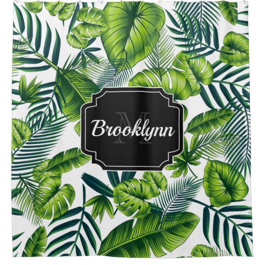 Tropisch patroon douchegordijn (Voorkant)