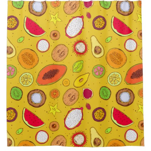 Tropisch patroon douchegordijn (Voorkant)