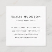 Tropisch patroon, Flamingo's, Dierenwinkel, Vogelw Vierkante Visitekaartje (Achterkant)