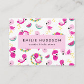 Tropisch patroon, Flamingo's, Dierenwinkel, Vogelw Visitekaartje (Voorkant)