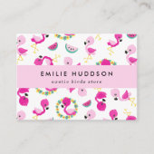 Tropisch patroon, Flamingo's, Dierenwinkel, Vogelw Visitekaartje (Voorkant)
