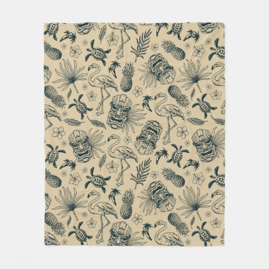 tropisch patroon fleece deken (Voorkant)