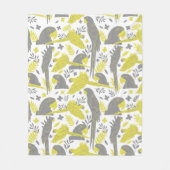 Tropisch patroon gele grijze ara-papegaai fleece deken (Voorkant)