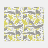 Tropisch patroon gele grijze ara-papegaai fleece deken (Voorkant (Horizontaal))