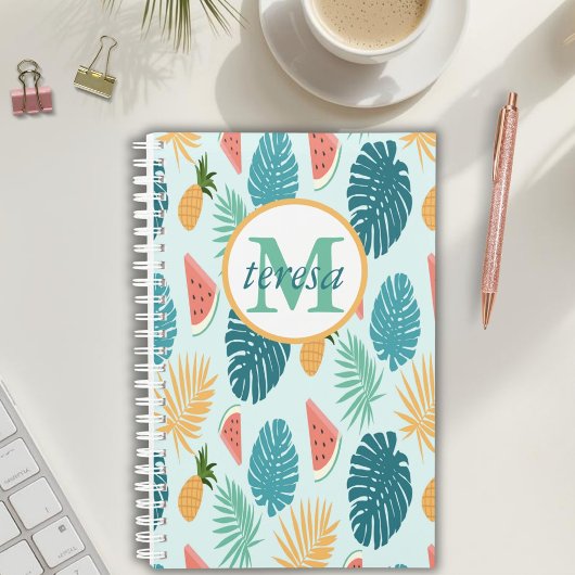 Tropisch patroon gemerkt kalender en planner