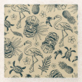  tropisch patroon glazen onderzetter (Voorkant)