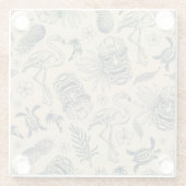  tropisch patroon glazen onderzetter (Achterkant)