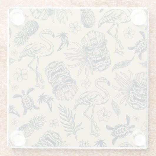  tropisch patroon glazen onderzetter (Achterkant)