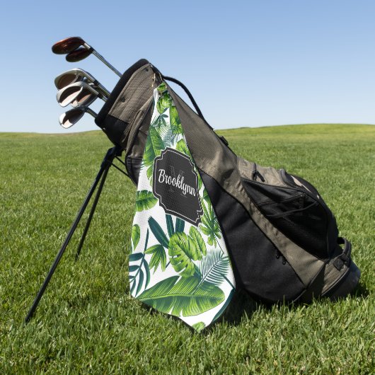 Tropisch patroon golfhanddoek (Groen)