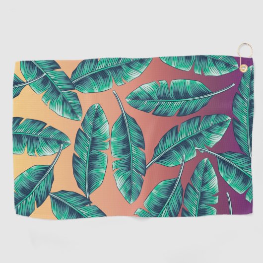 Tropisch patroon golfhanddoek (Horizontaal)