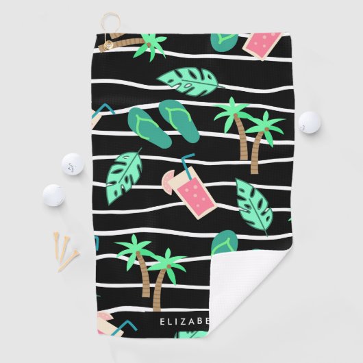 Tropisch patroon golfhanddoek (Insitu)