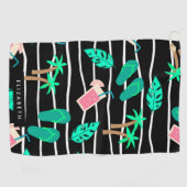 Tropisch patroon golfhanddoek (Horizontaal)