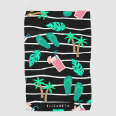 Tropisch patroon golfhanddoek (Voorkant)