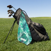 Tropisch patroon golfhanddoek (Groen)