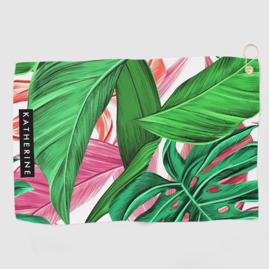 Tropisch patroon golfhanddoek (Horizontaal)
