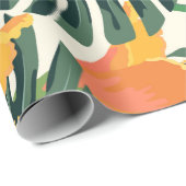 Tropisch patroon. Kleurrijke textieltextuur. exoti Cadeaupapier (Rol Hoek)