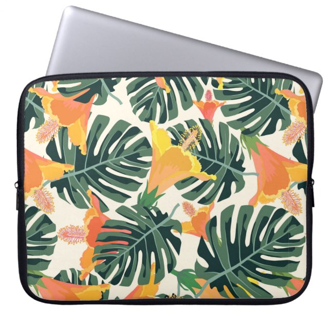 Tropisch patroon. Kleurrijke textieltextuur. exoti Laptop Sleeve (Voorkant)